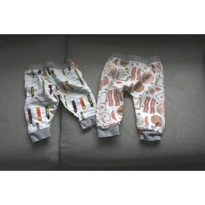 Monica and Andy Baby Pants 6-9M‎ Breakfast Foods Pencil Print Set Cute